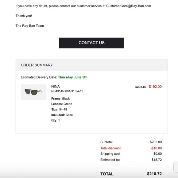 Nina Ray Ban (Ray-Ban) Sunglasses - Picture 11 of 11